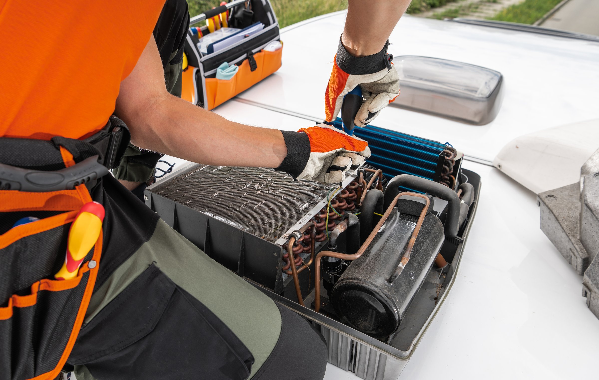 RV air conditioning repair technician