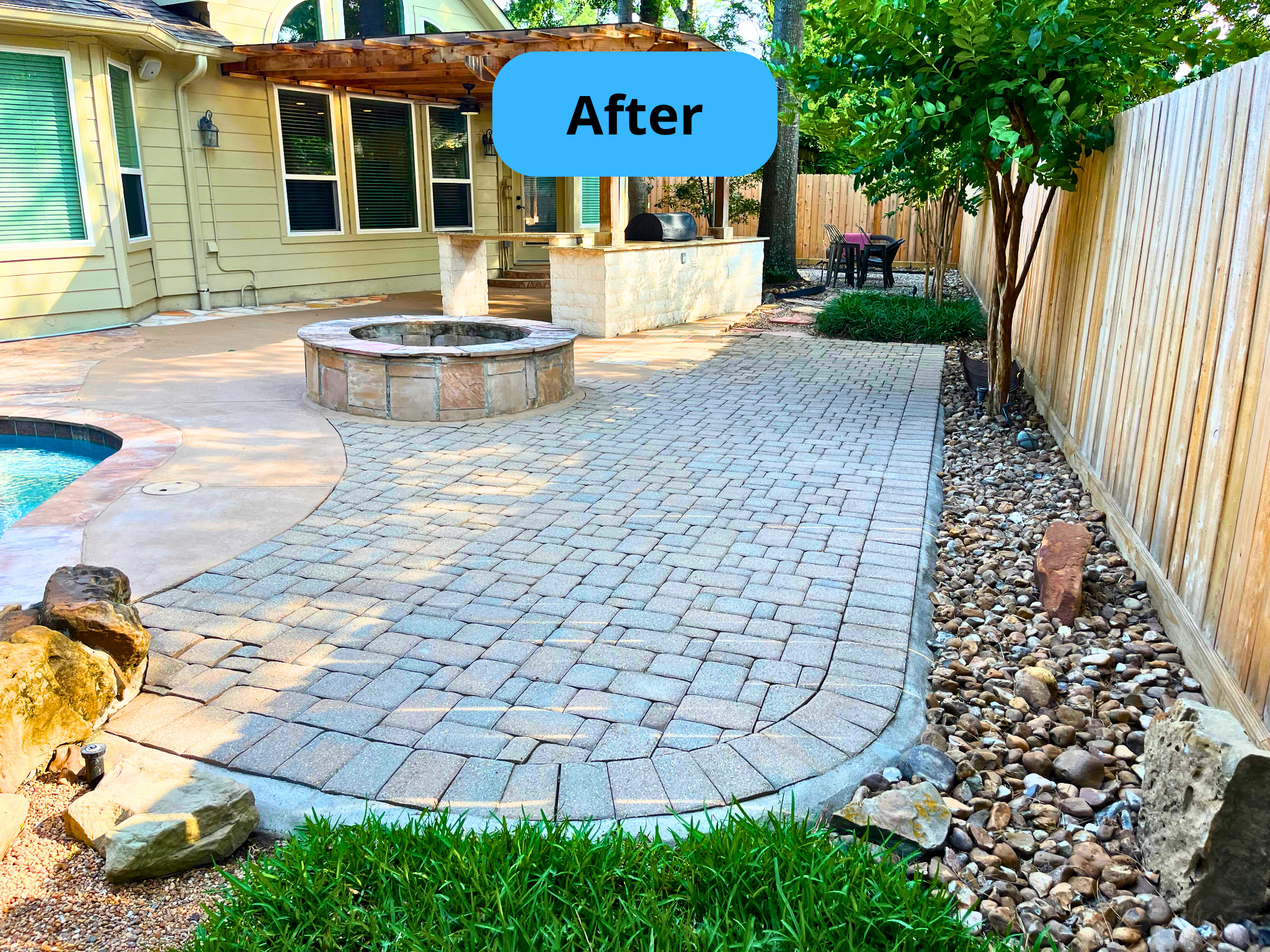 After pressure washing