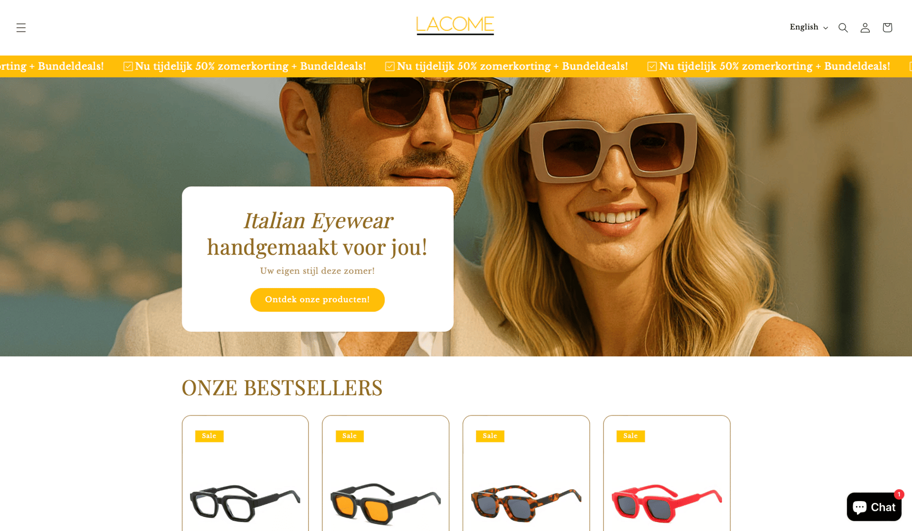 Lacome Essentials Shopify webshop screenshot