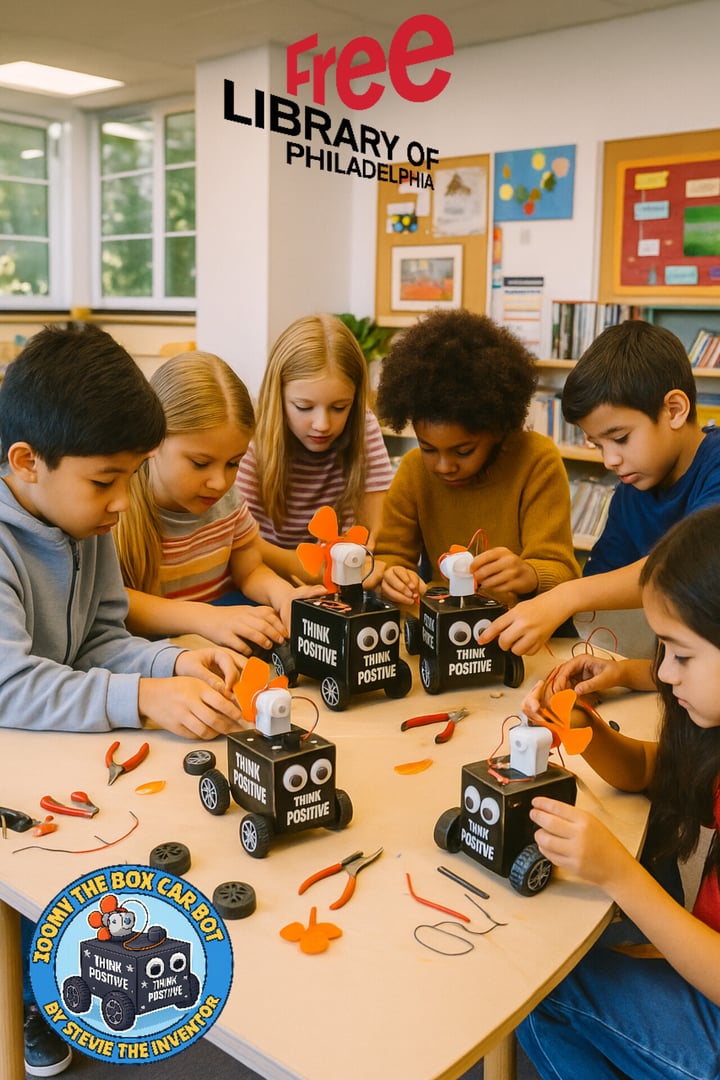 Students engaged in hands-on robot building experience