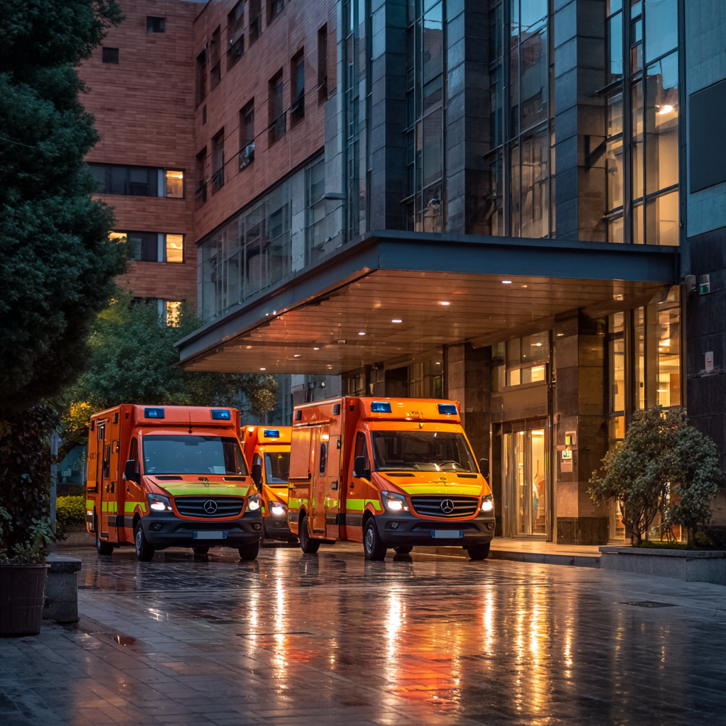 Ambulancias estacionadas