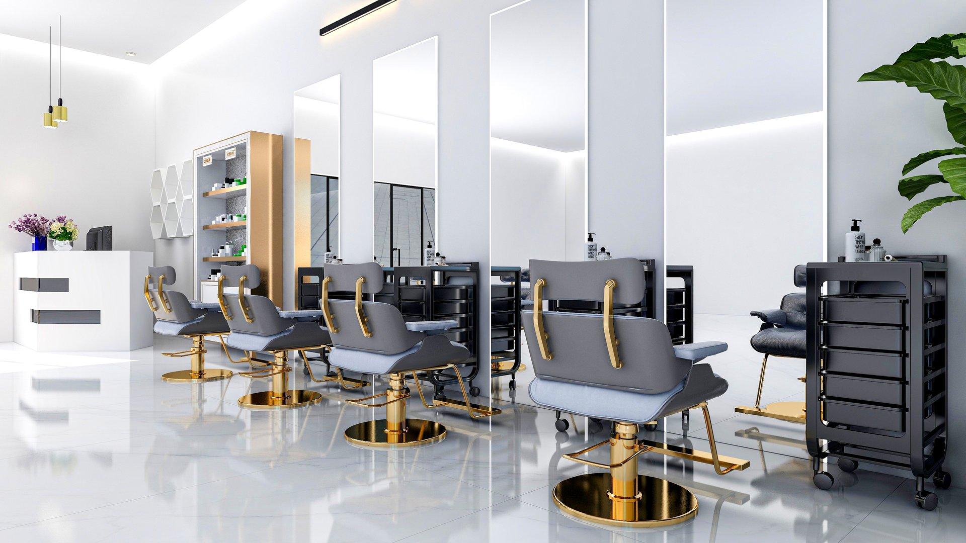 Beauty Salon interior, 3D Rendering