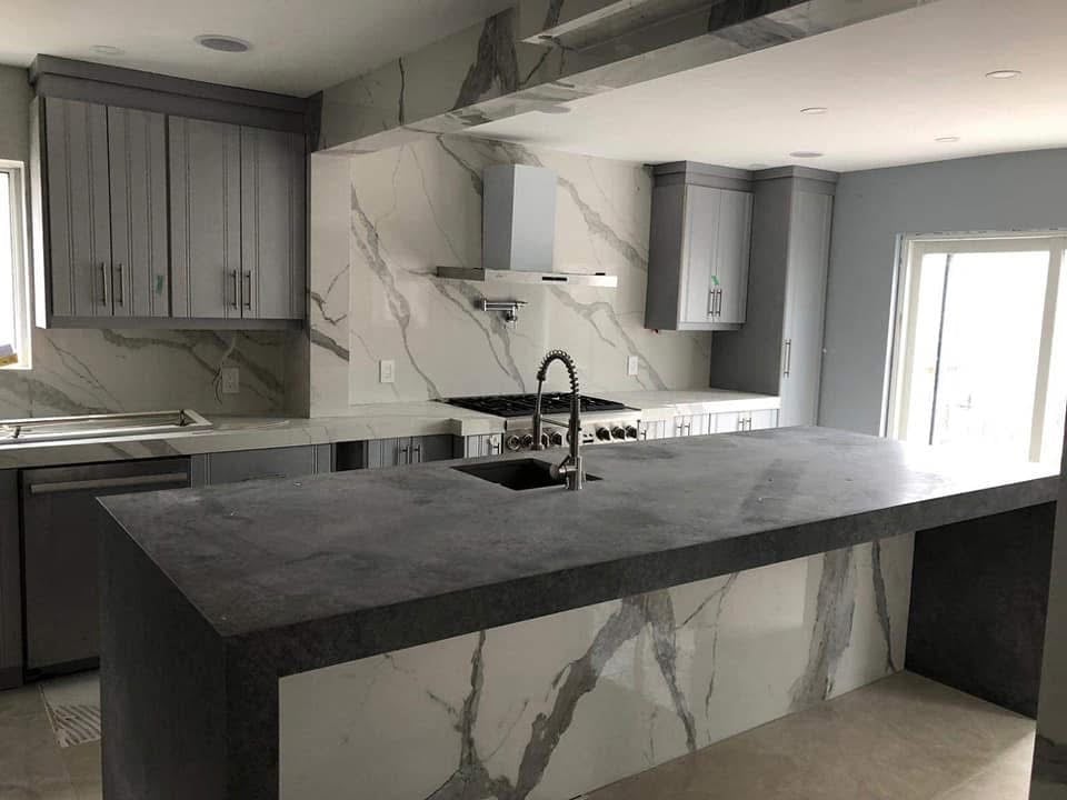 Custom kitchen with wooden cabinets and modern appliances