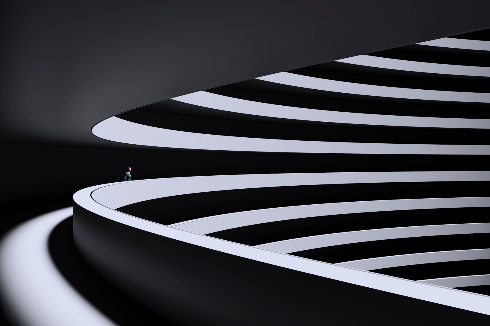 Modern building courtyard