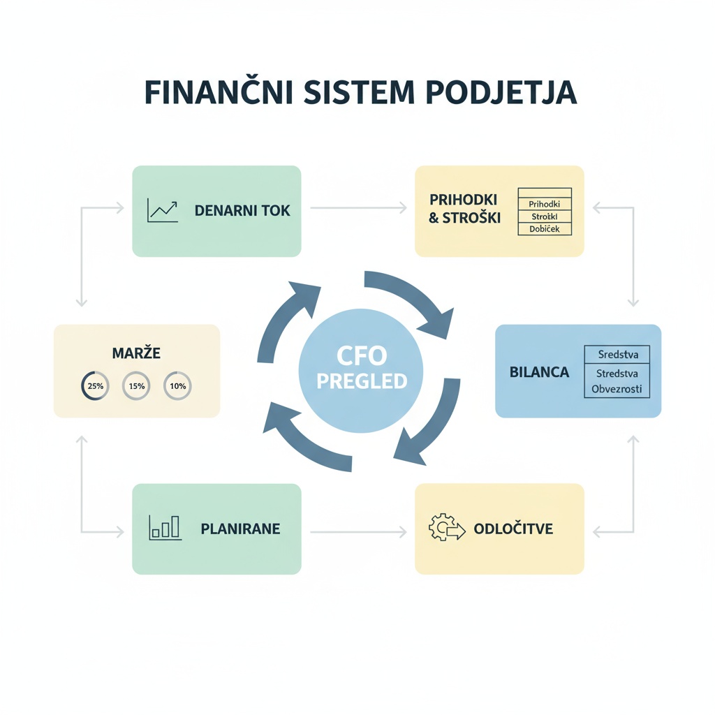 Primer finančnega grafa z analizo poslovanja