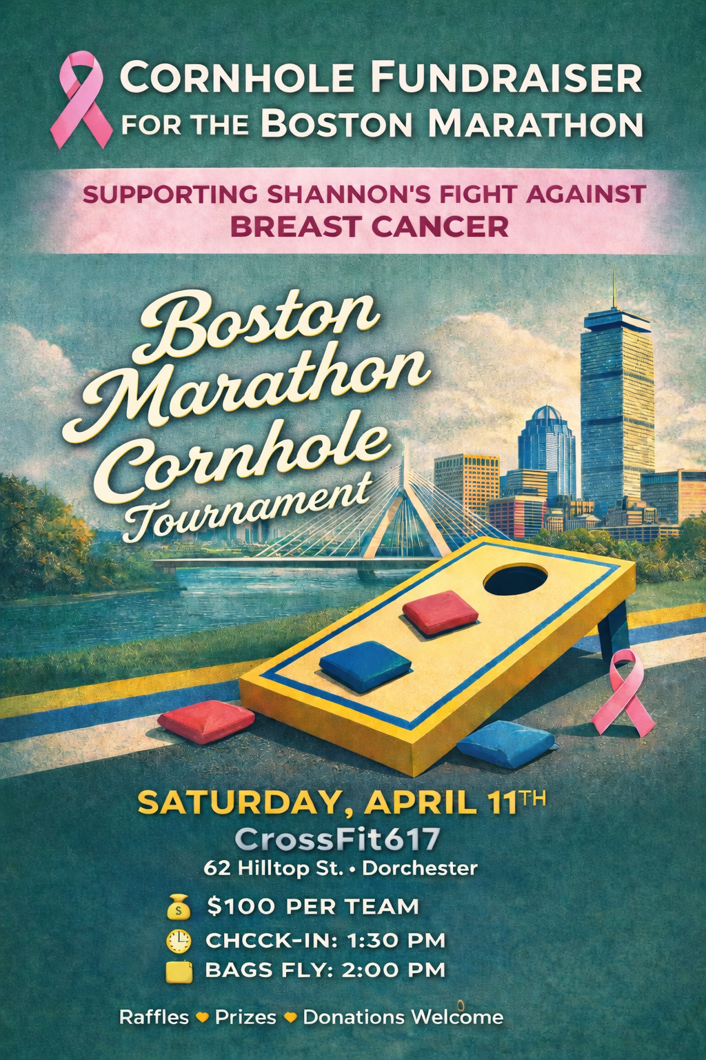 Kerry's Boston Marathon Fundraiser Flyer