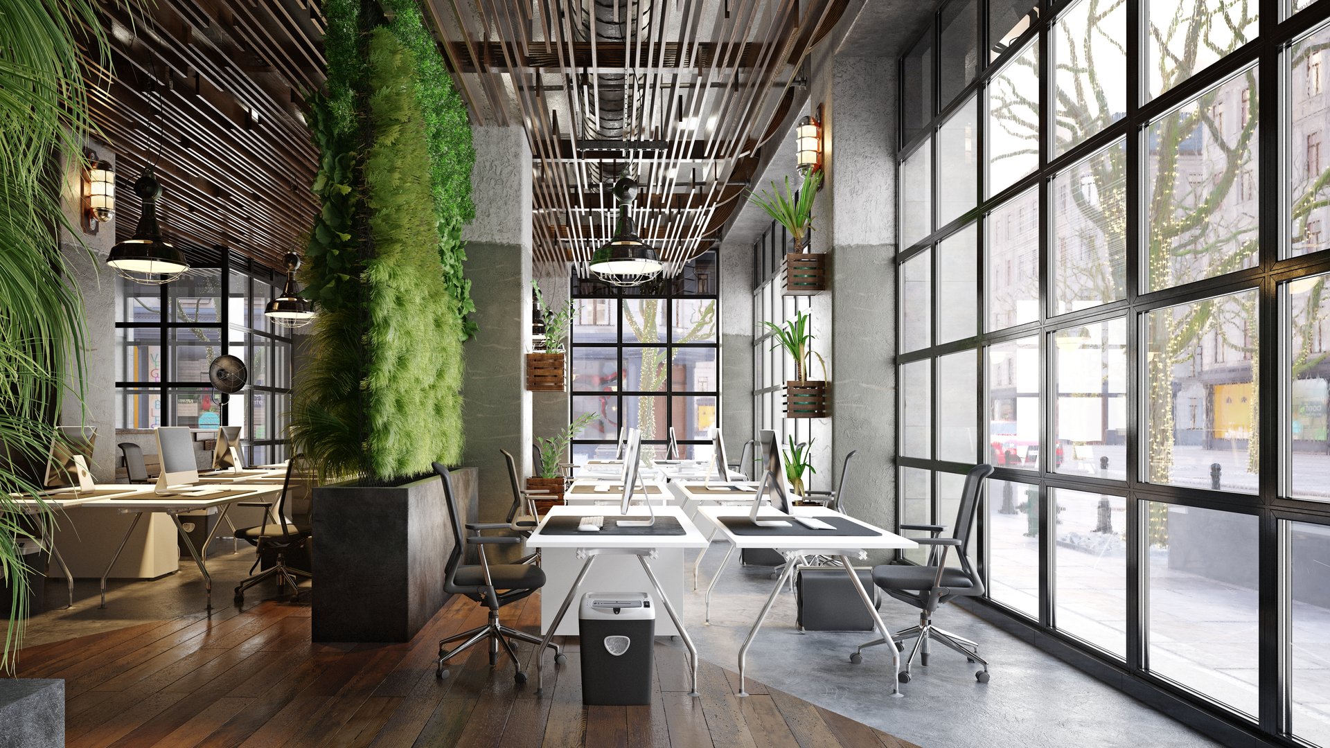 contemporary office interior. 3d rendering design concept
