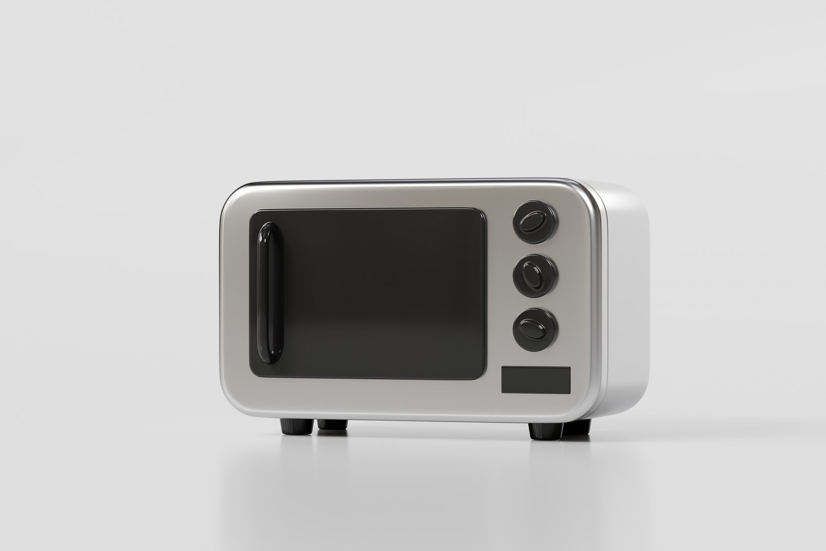 3d Microwave oven icon. An electric appliance for cooking and heating food. Kitchen appliances Isolated object on white background. Fast food concept. Minimum microwave cooking technology. 3d render.