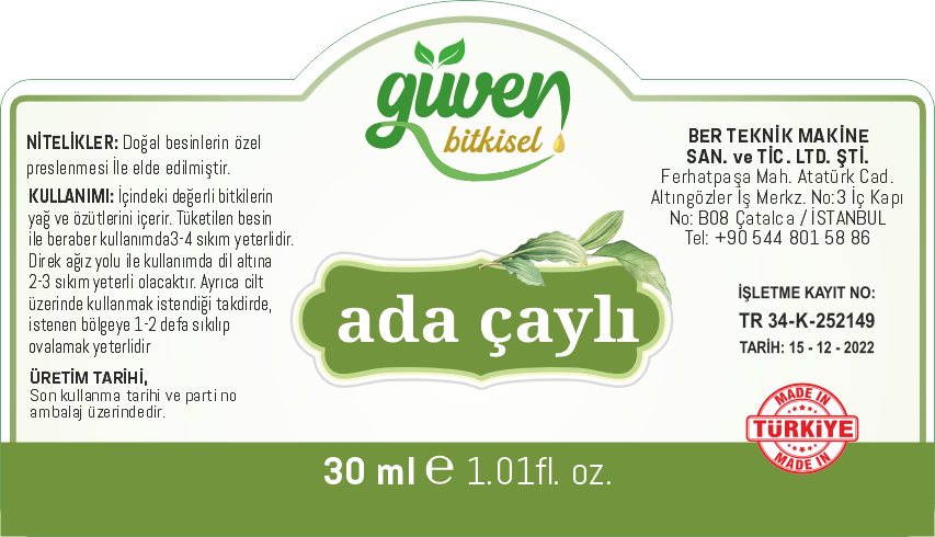 ADA ÇAYLI Etiket
