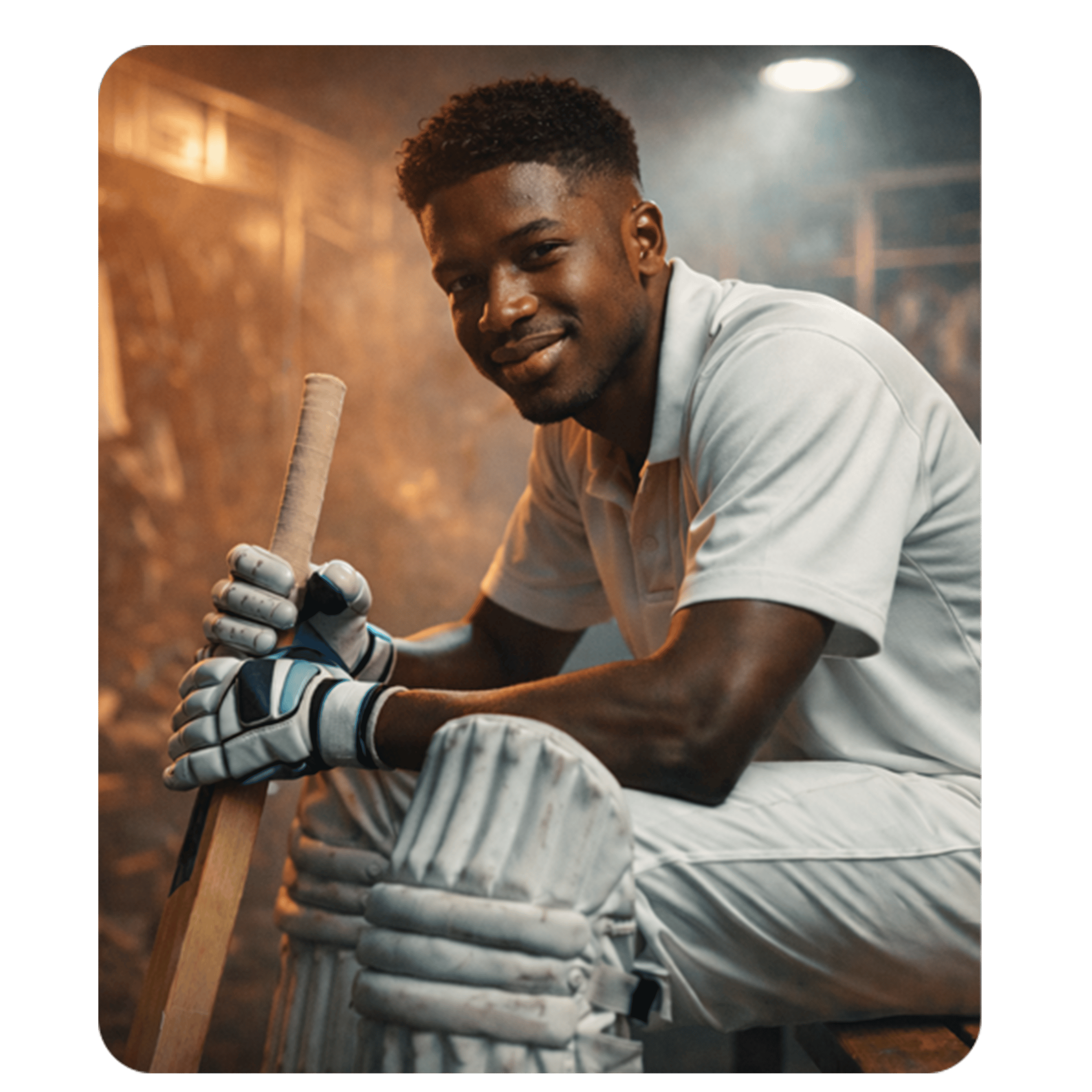 Cricket player smiling