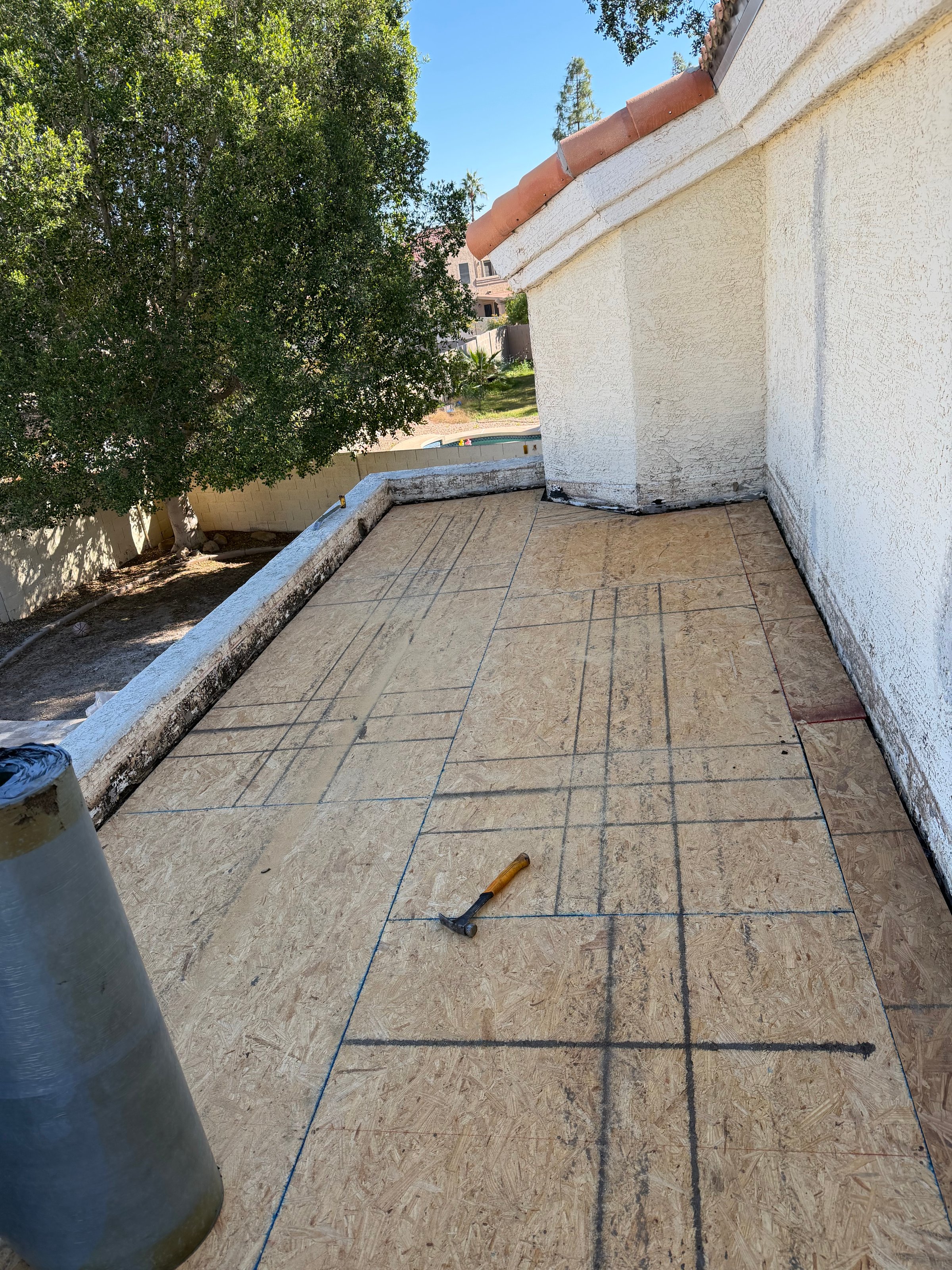 Completed roofing work documentation