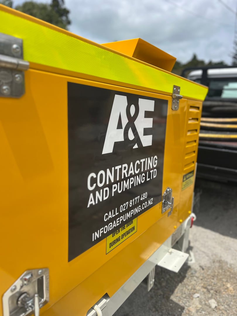 A&E Contracting professional concrete pumping services in action