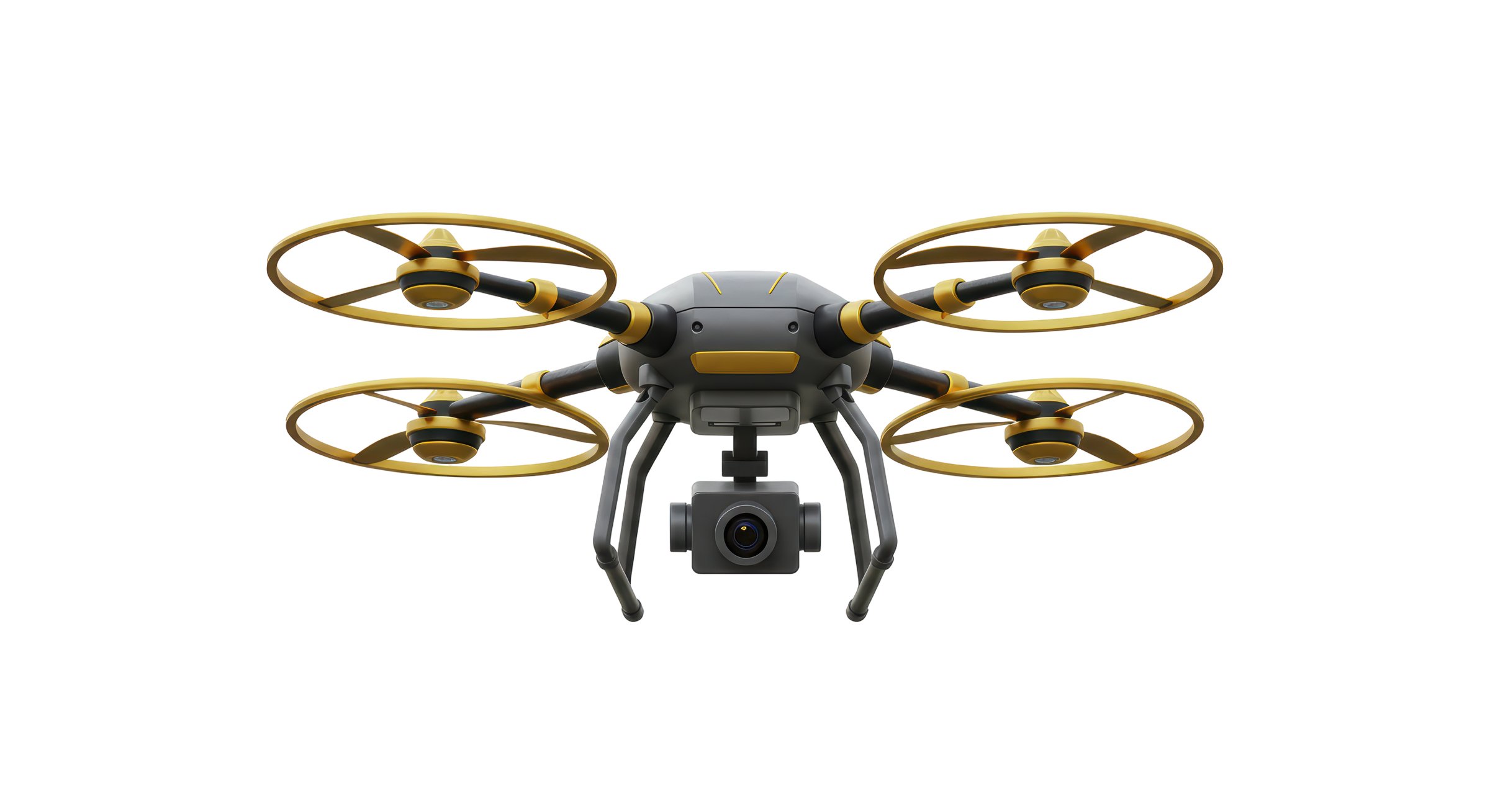 Isolated Drone with Camera for Aerial Photography