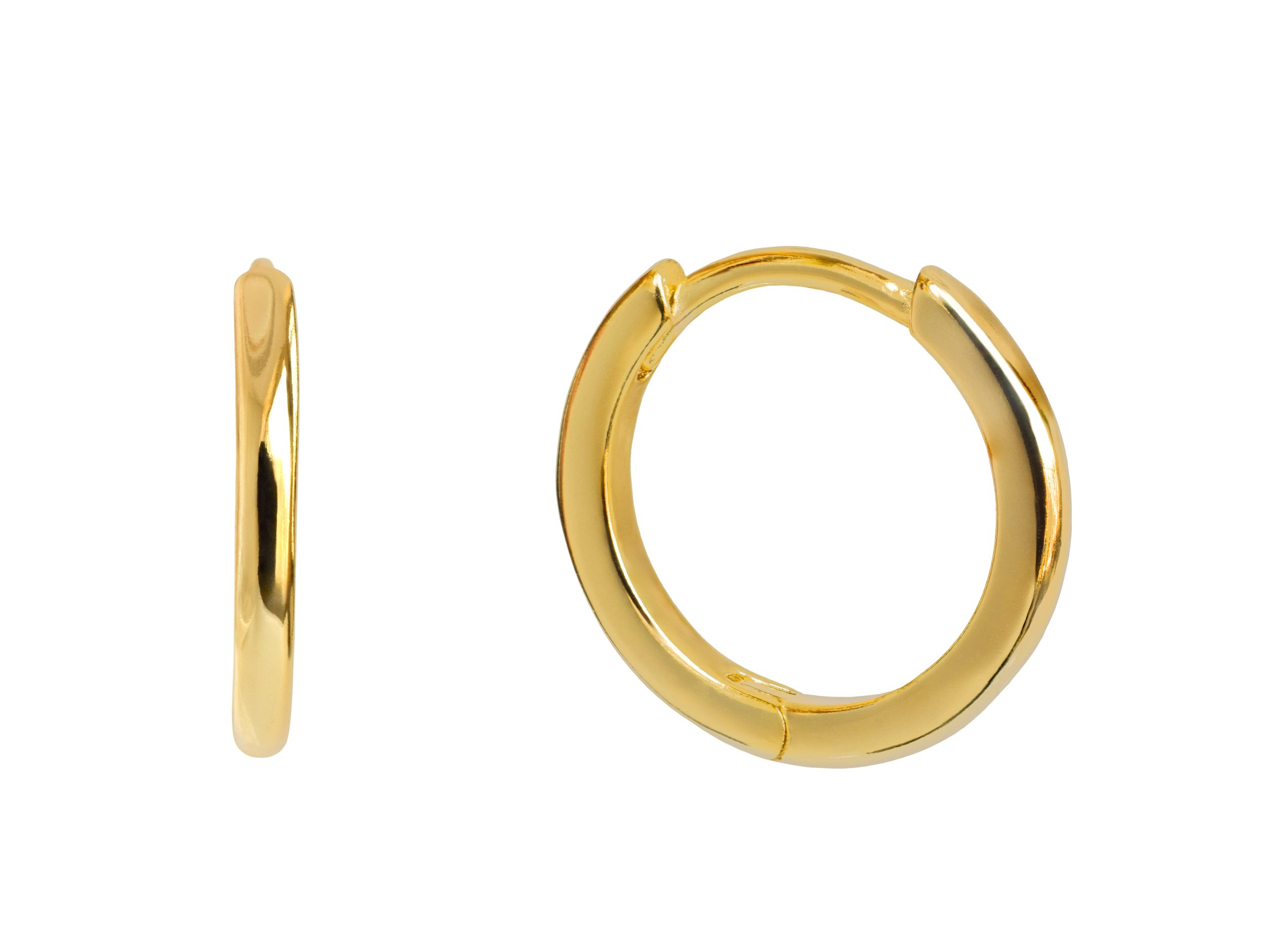 Gold and White Gold Hoop Earrings