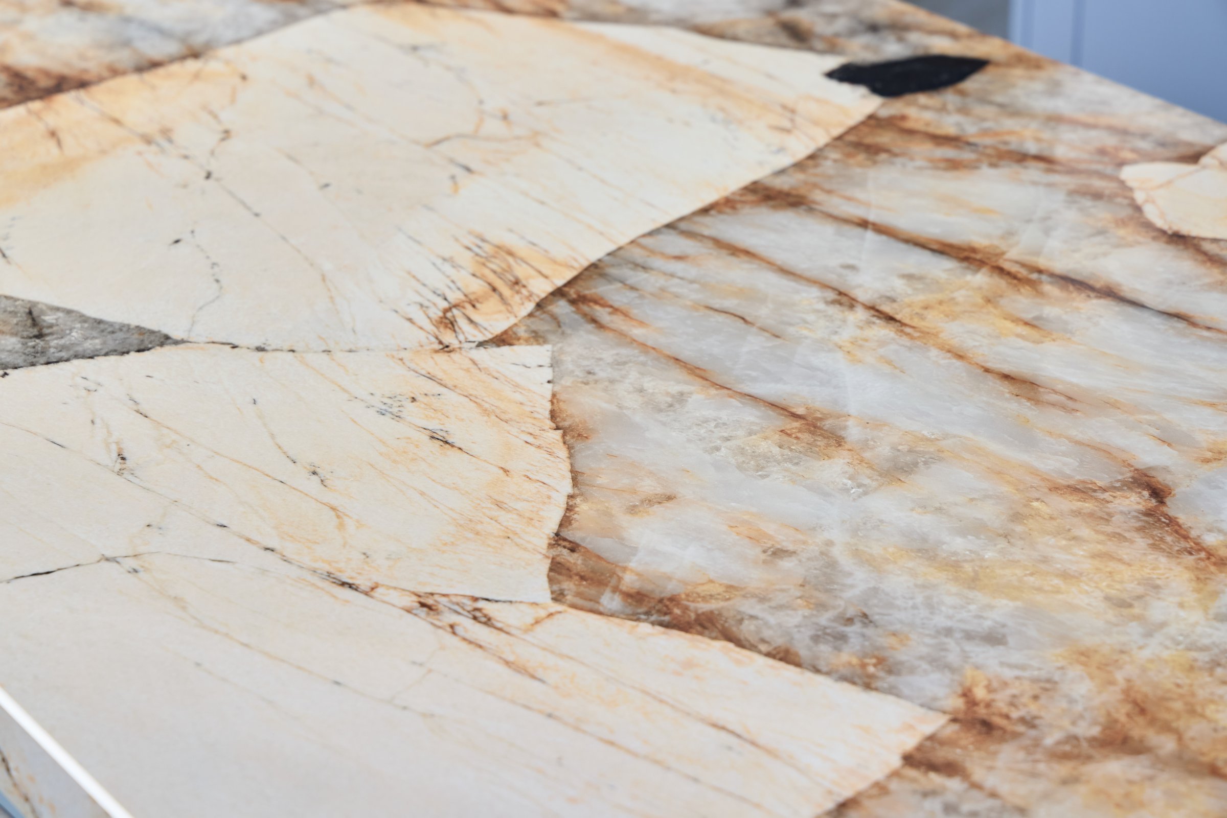 Restored marble countertop after professional polishing - Nassau County