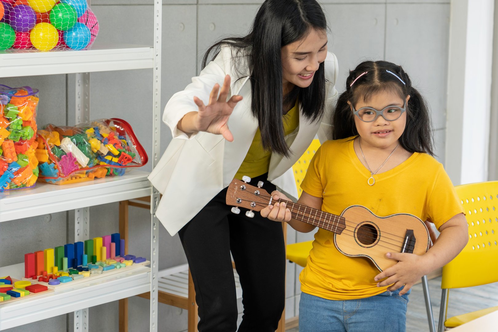 Girl patient listening to a doctor in medical office.