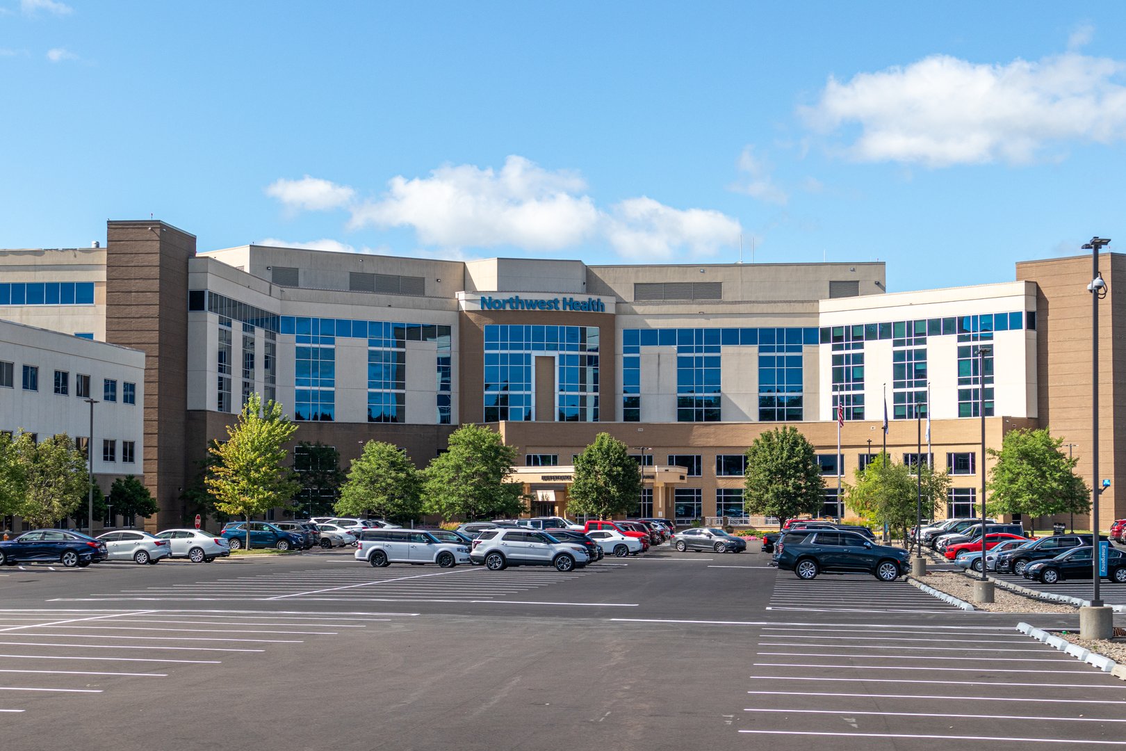 exterior and parking lot of Northwest health Porter Hospital in Valparaiso Indiana USA