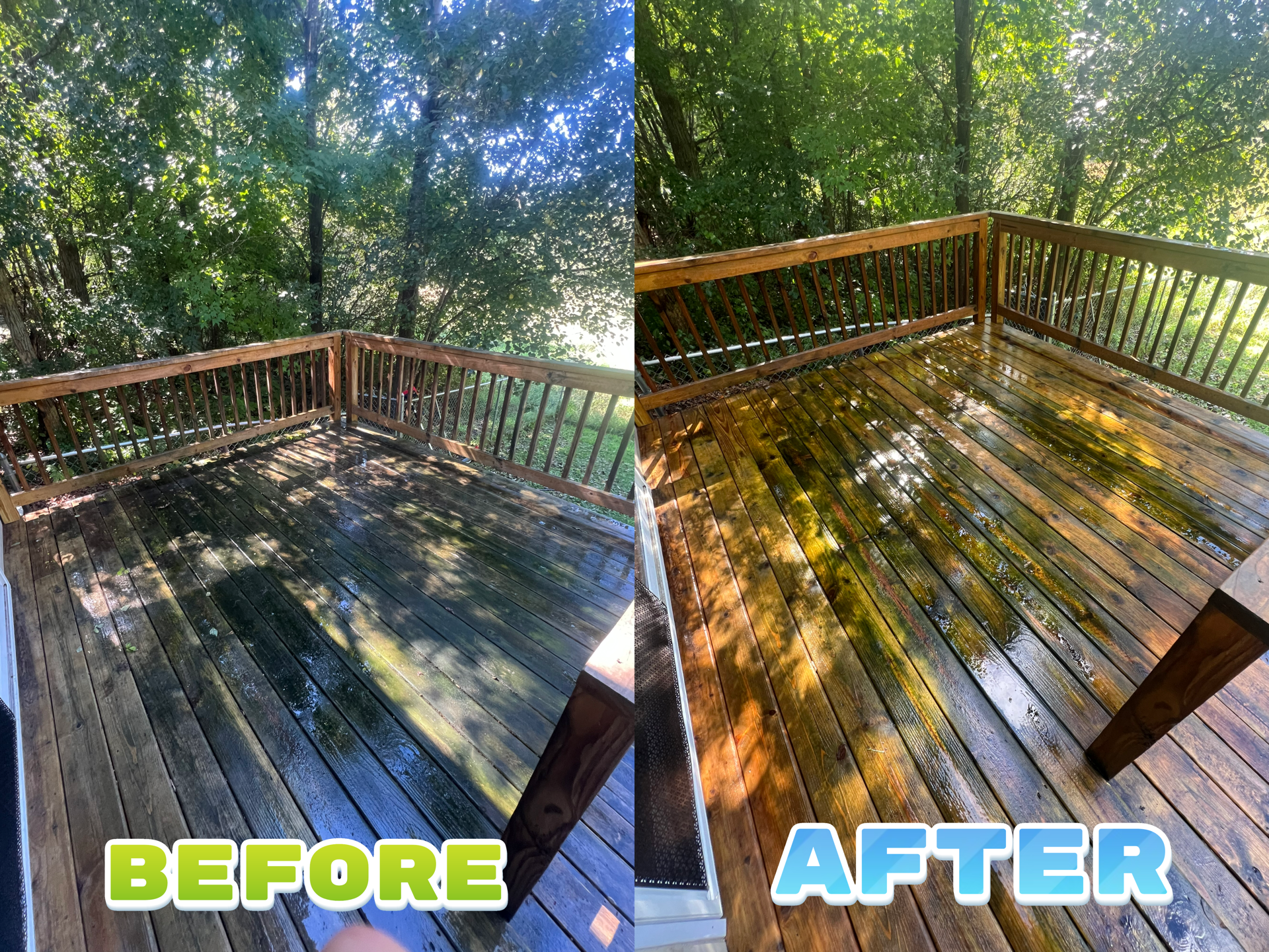 Before and after exterior cleaning project