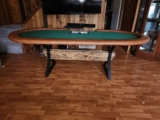 Metal table base detail