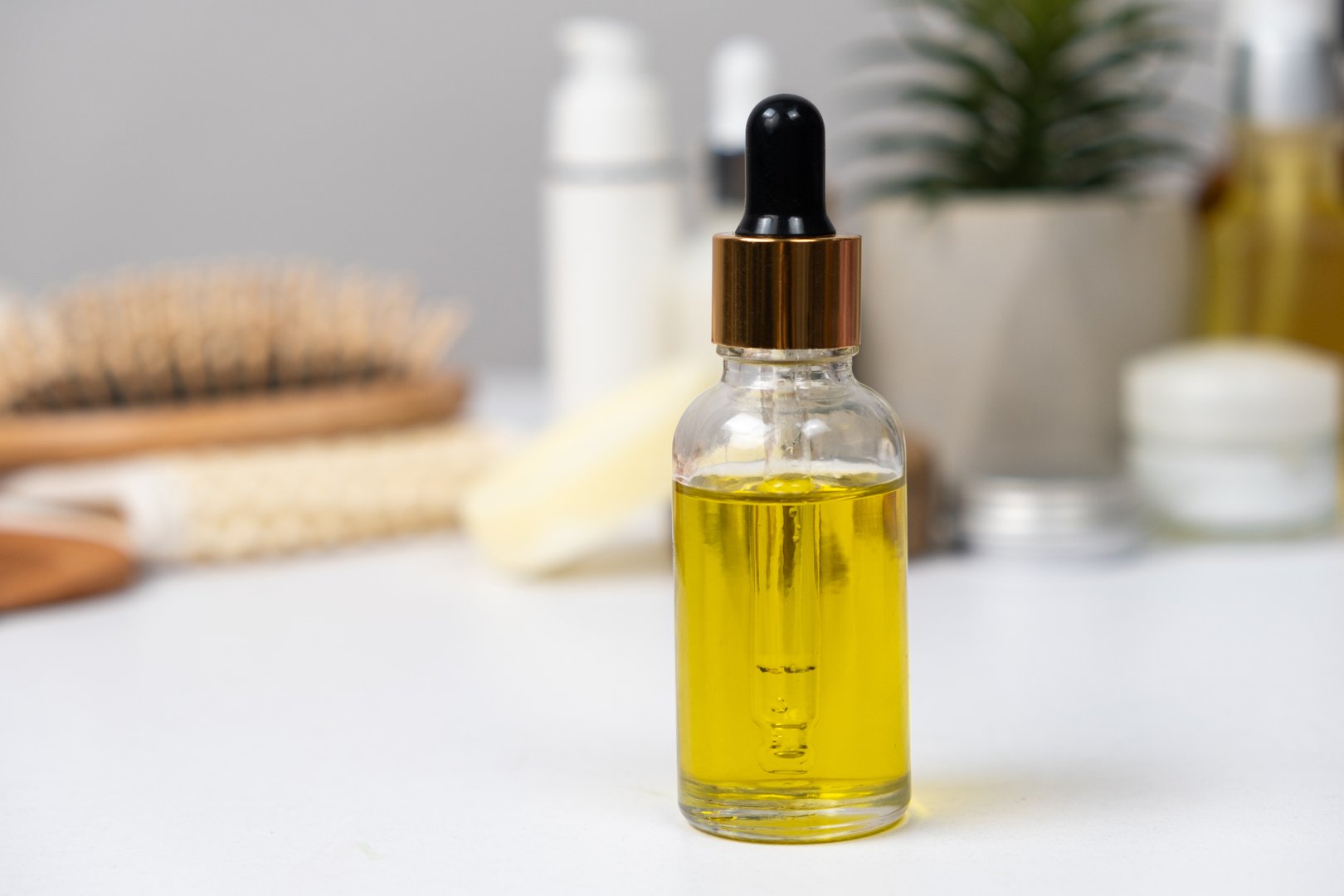 Natural oil for hair and skin care. Organic eco hair products