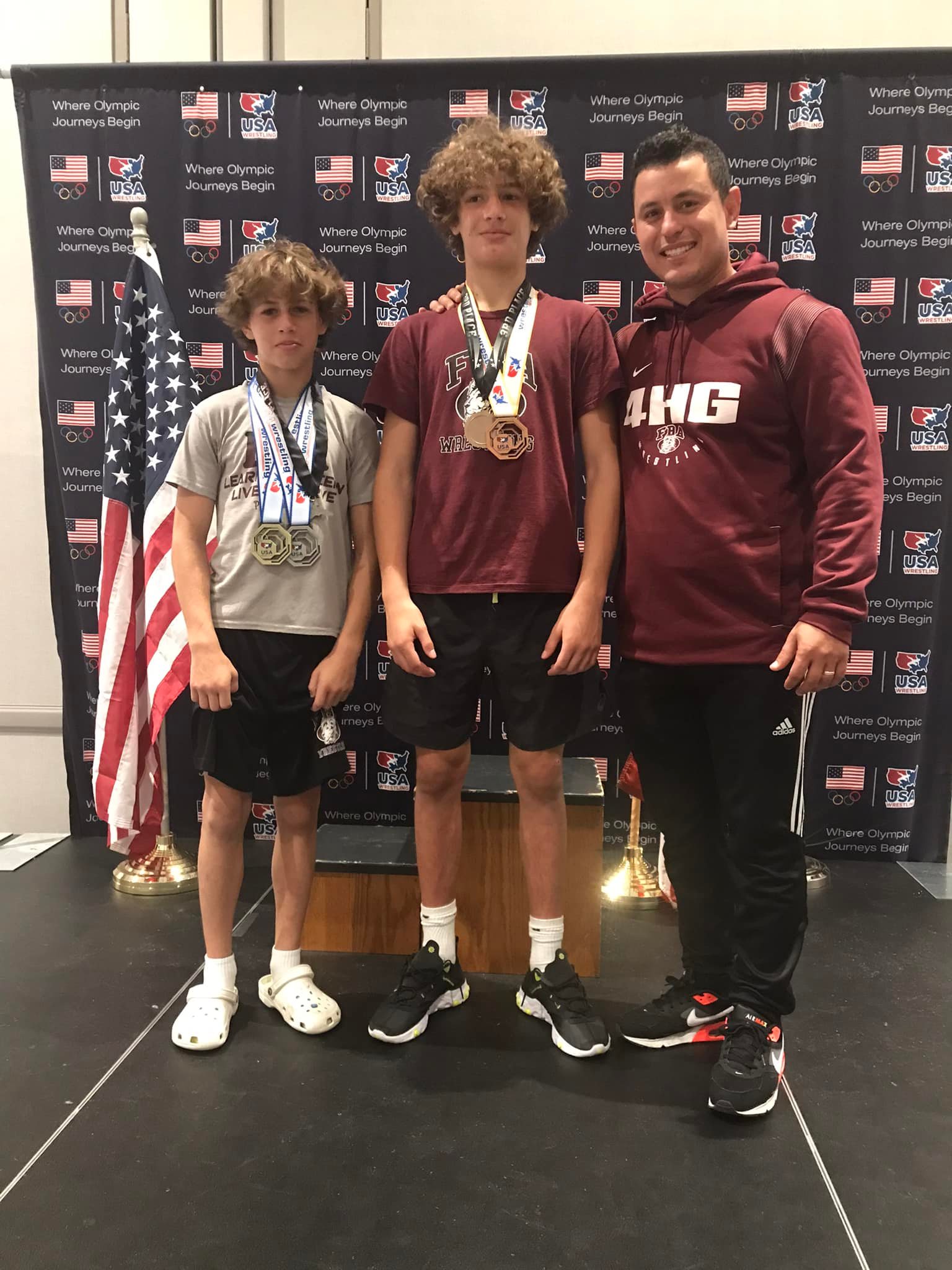 Teen competitive wrestling training