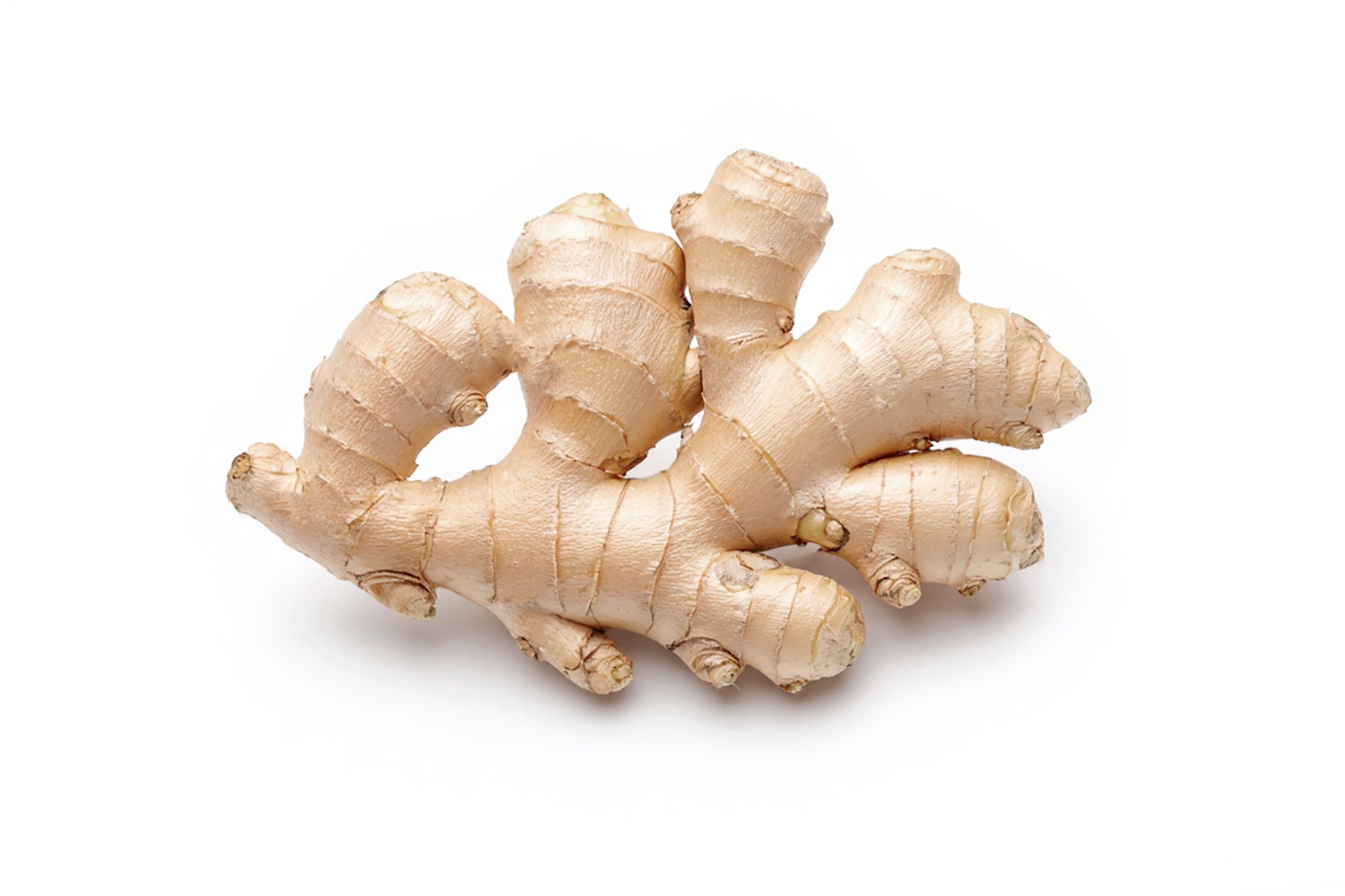 Fresh ginger root isolated on white background
