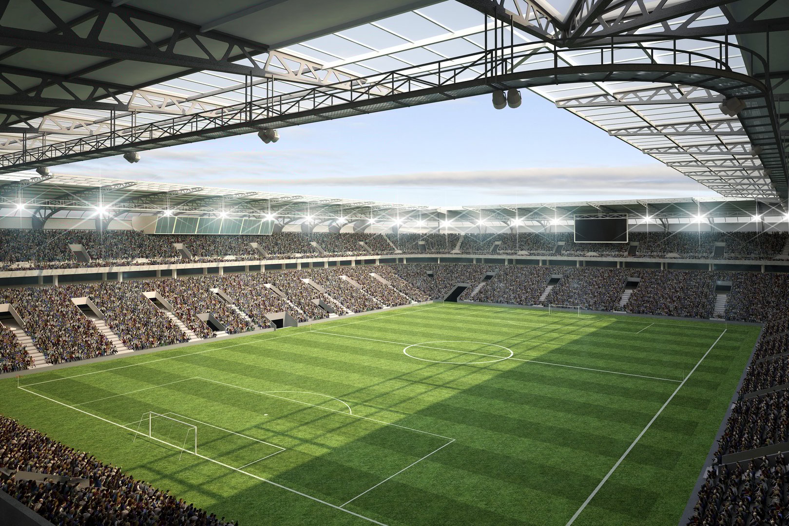 3d rendering of a soccer stadium