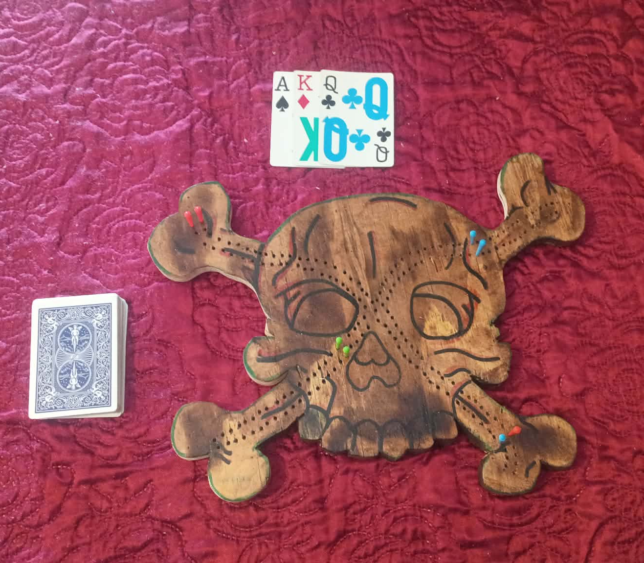 Unique custom cribbage board handmade in Maine