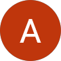 Red circle with a white letter A in the center, resembling a minimalist logo or icon design.