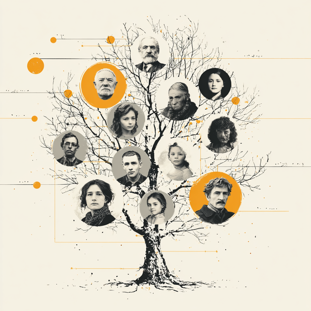 Árbol genealógico familiar para constelaciones familiares