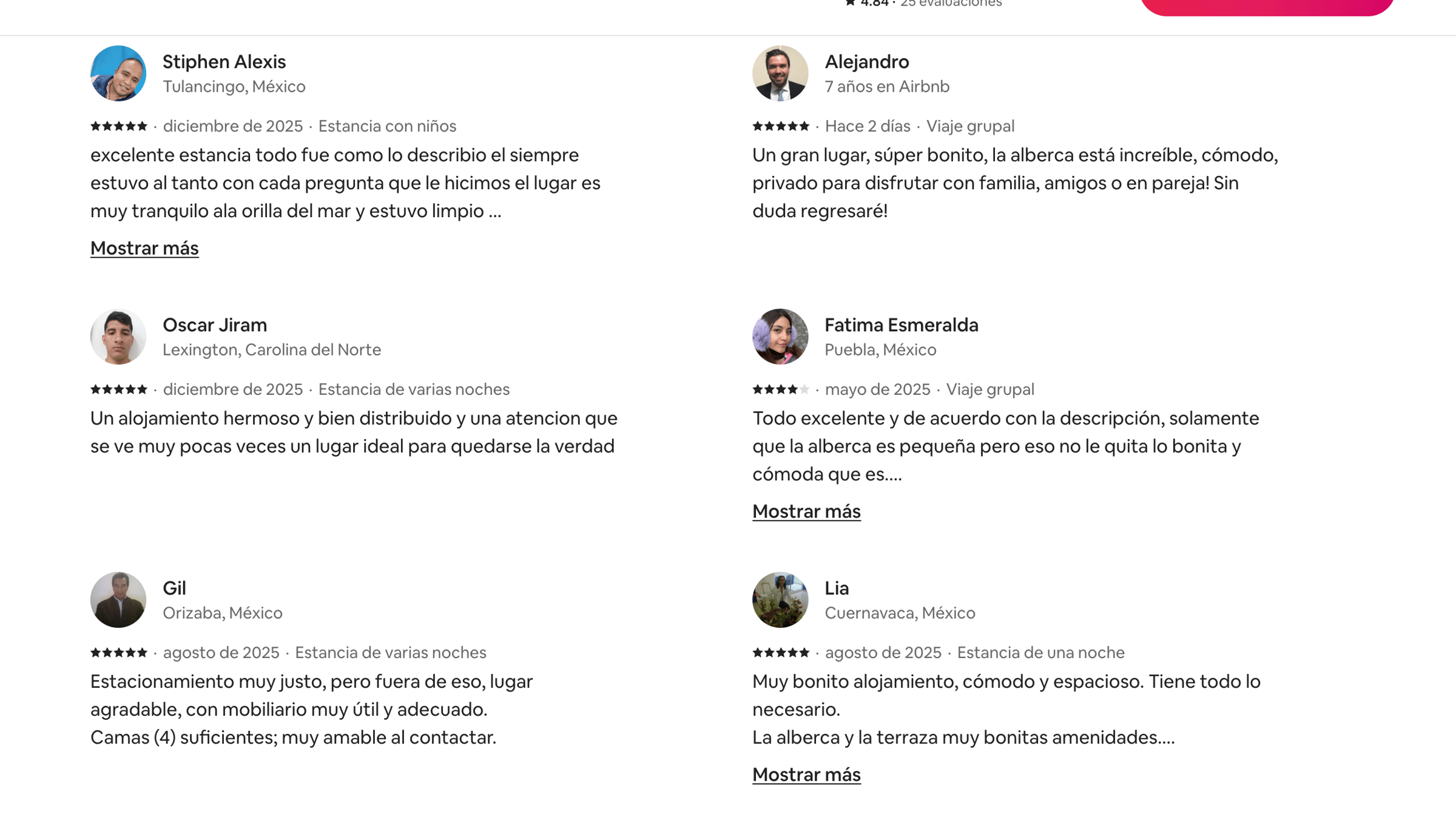 Opinión de huésped verificada en Airbnb