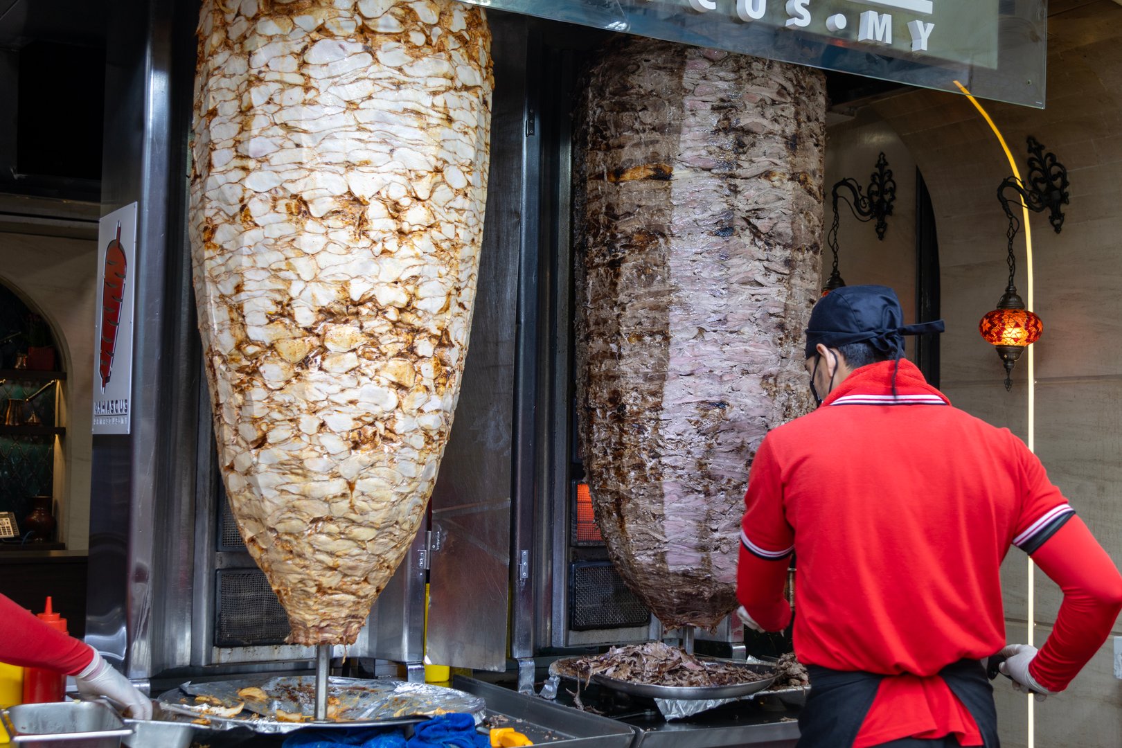 Chef preparing shawarma