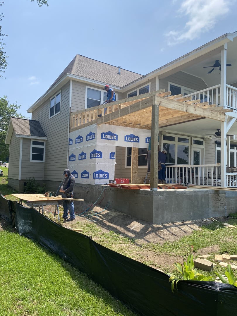 Seven Coves porch addition - construction phase