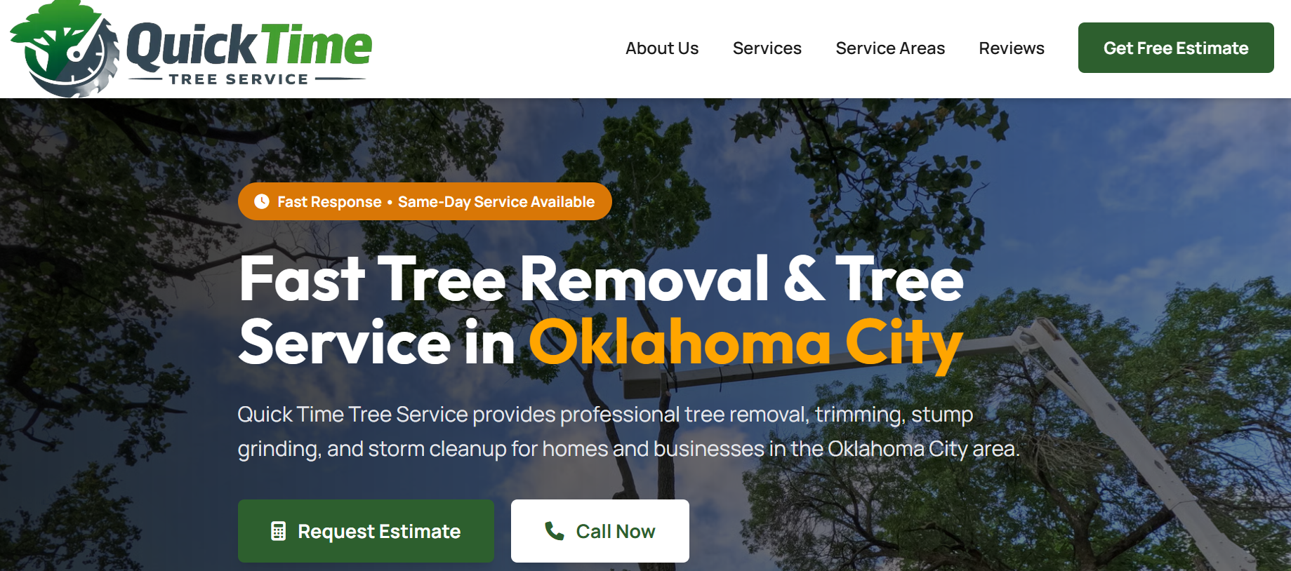 Quick Time Tree Service website demo