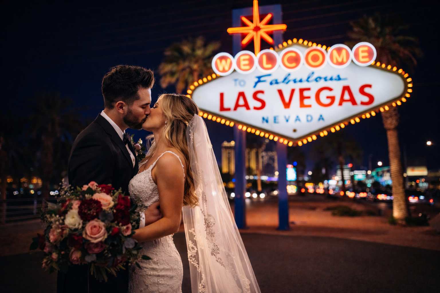 Las Vegas wedding at the iconic Vegas sign