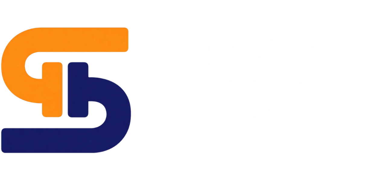 Superior Plumbing Australia Logo White Text Icon Outline V2