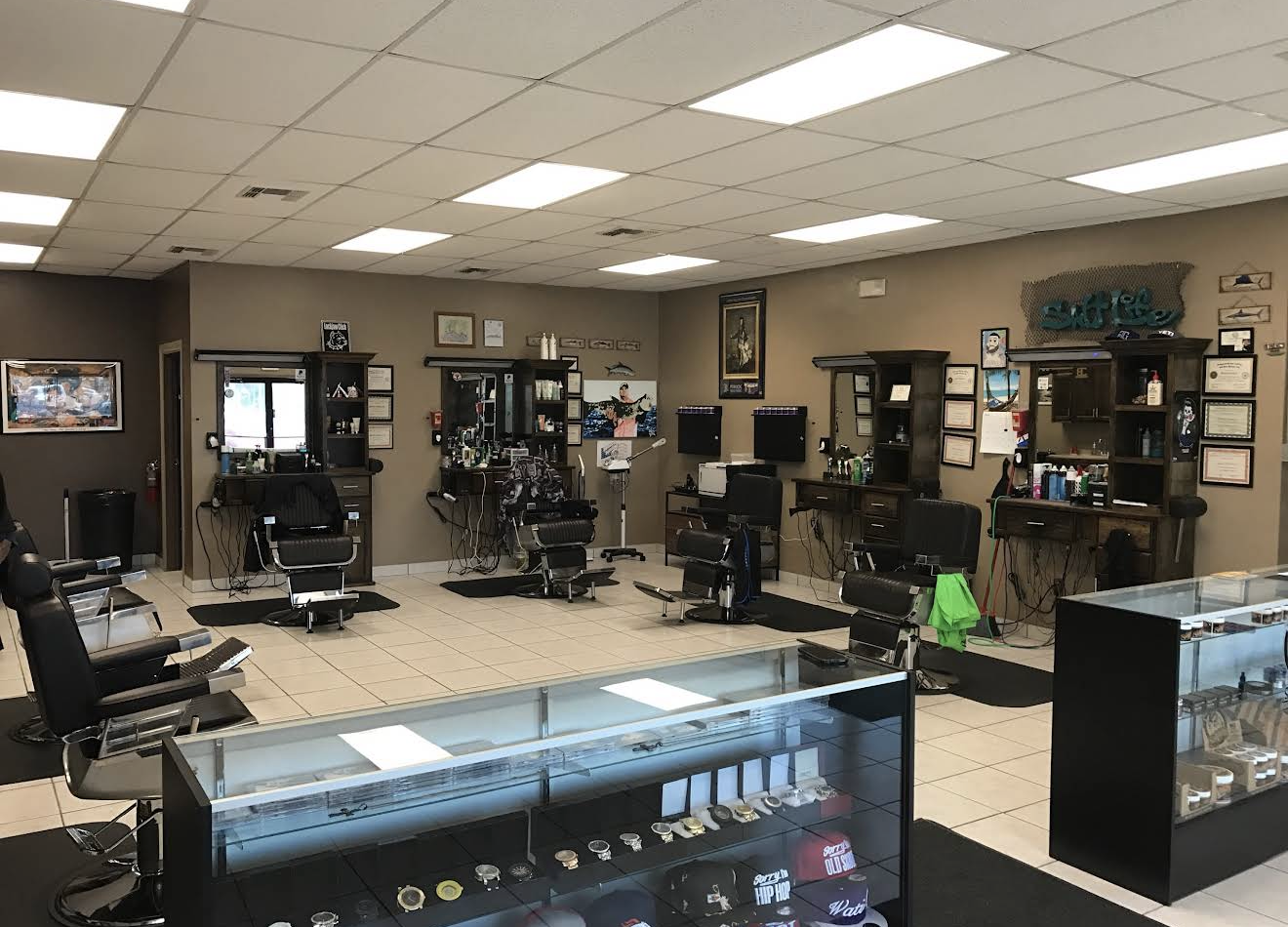 The Palms Barber Shop interior