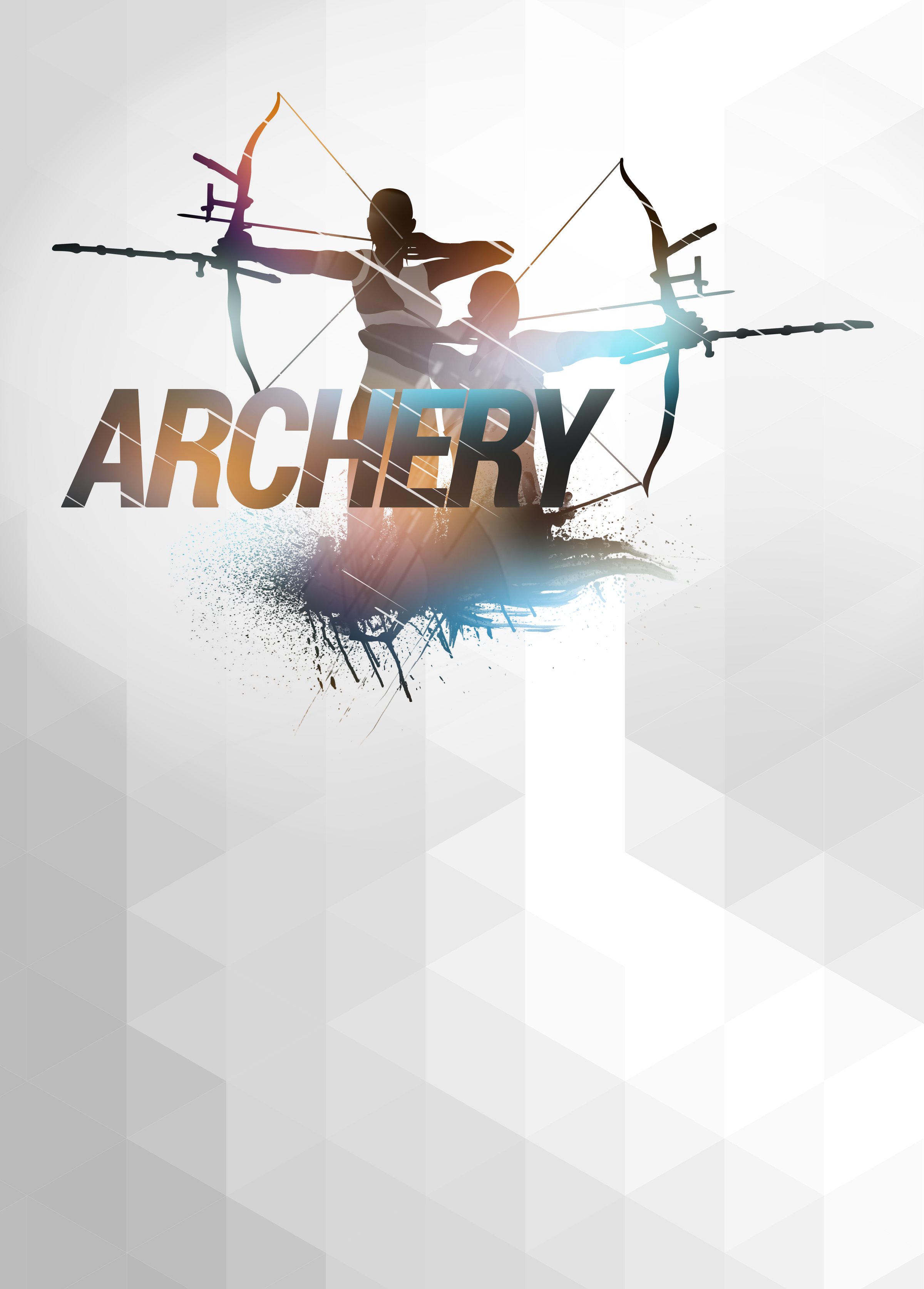Archery sport invitation advert background with empty space