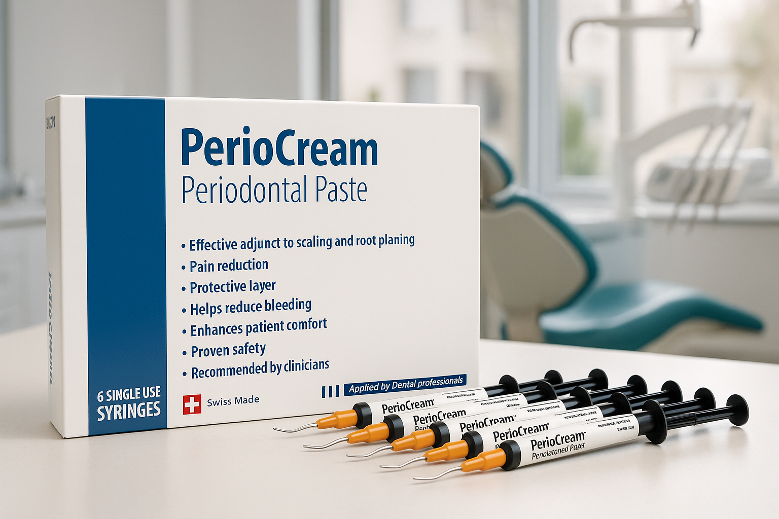 3D render of PerioCream periodontal paste product