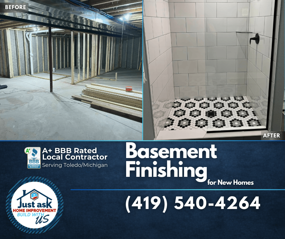 New construction basement ready for finishing