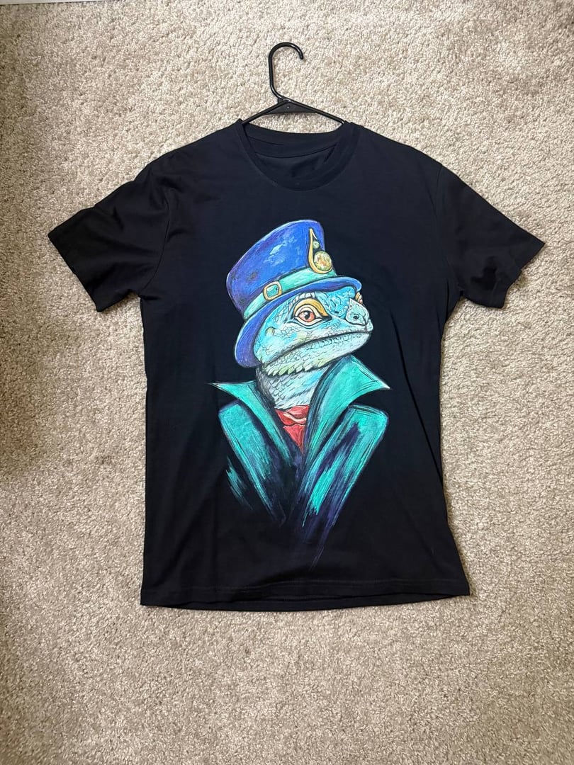 Handpainted Alice in Wonderland Lizard T-Shirt