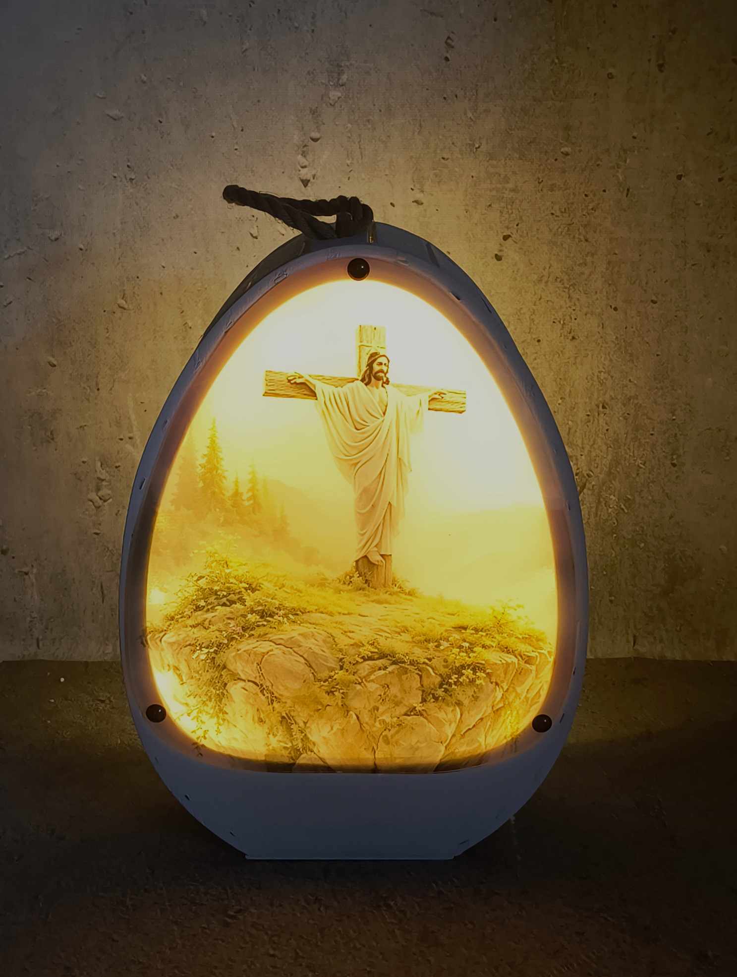 Jajo ledowe wielkanocne z oświetleniem LED - wzór 4