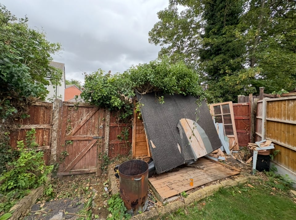 Garden area before professional transformation