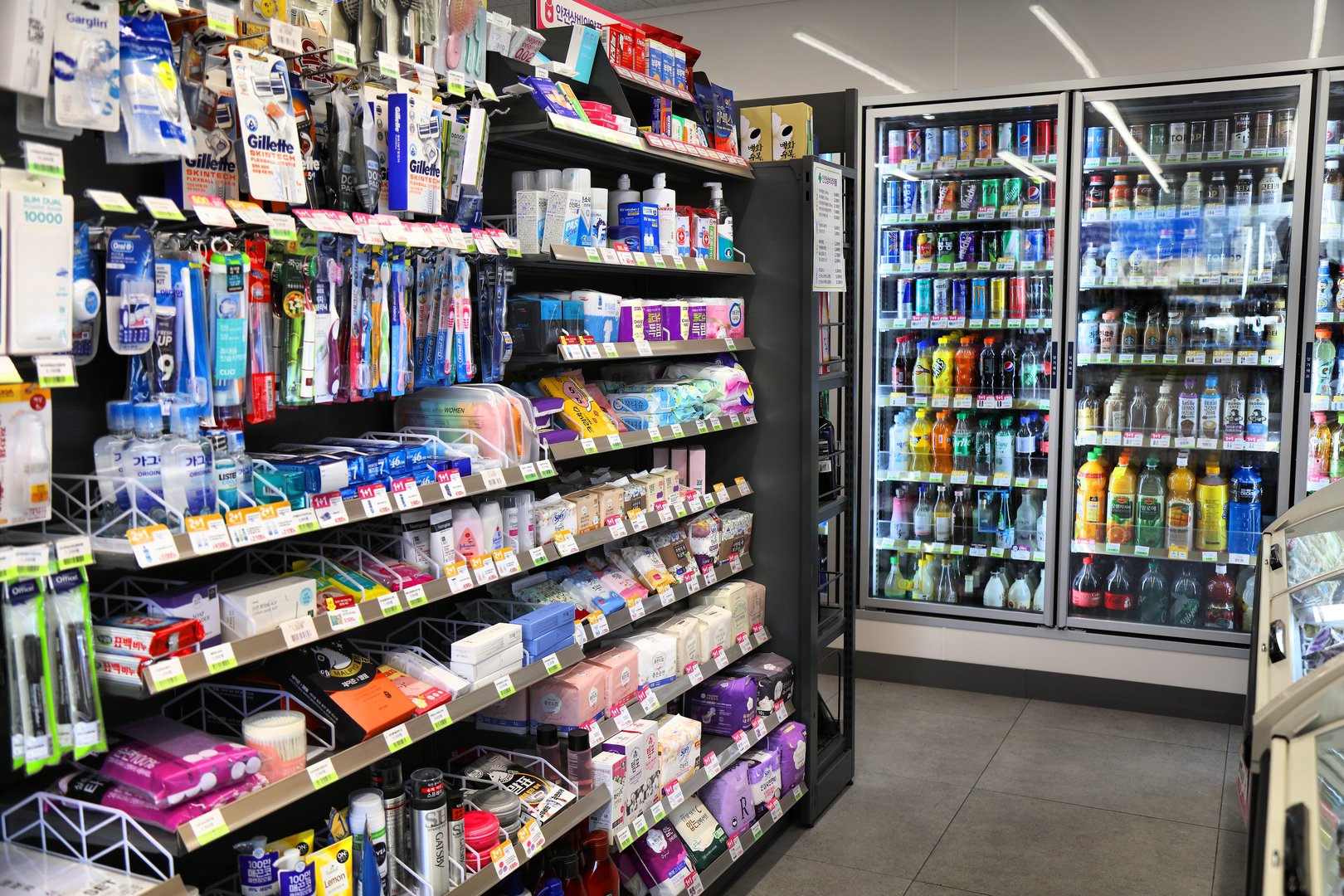 Hygiene products in a convenience store in Busan, South Korea.