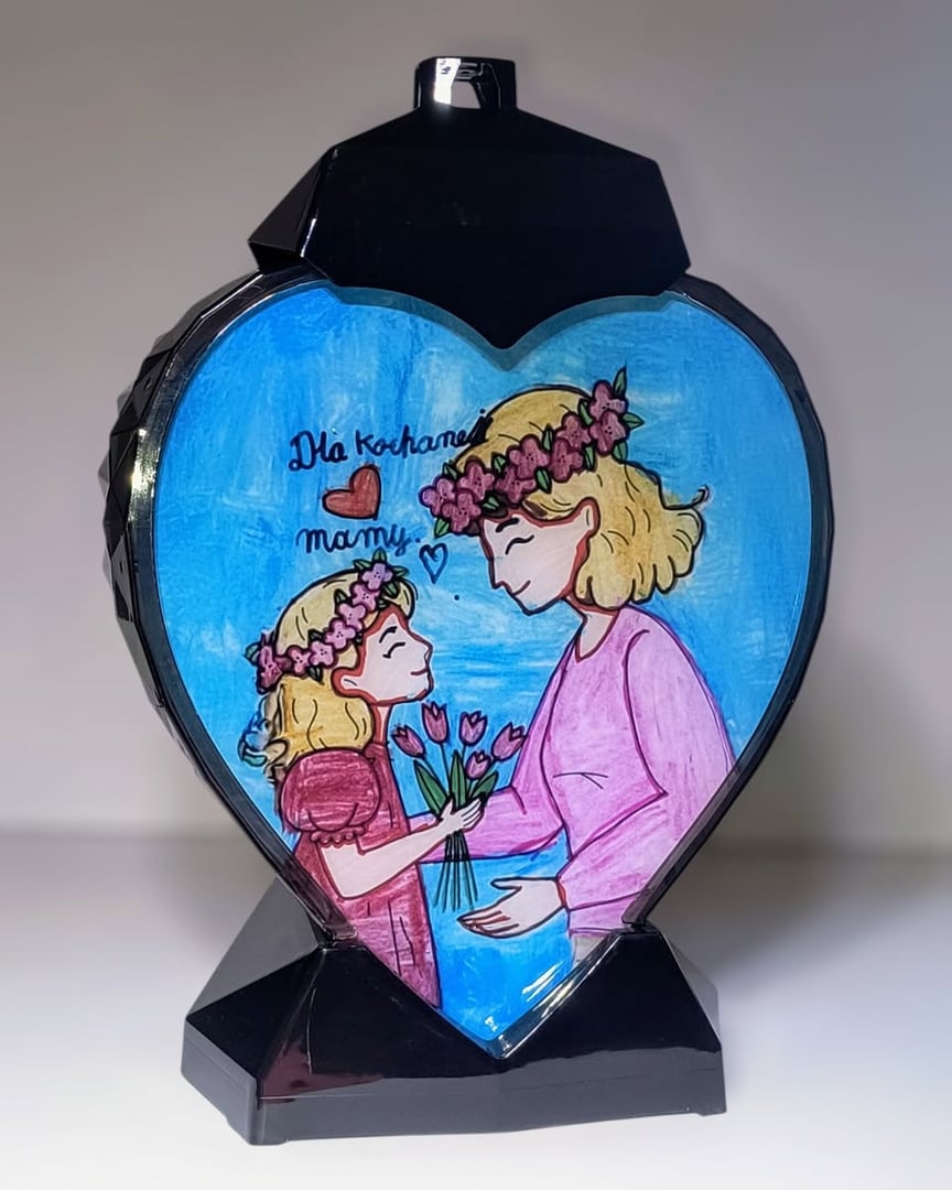 Znicz z motywem serca