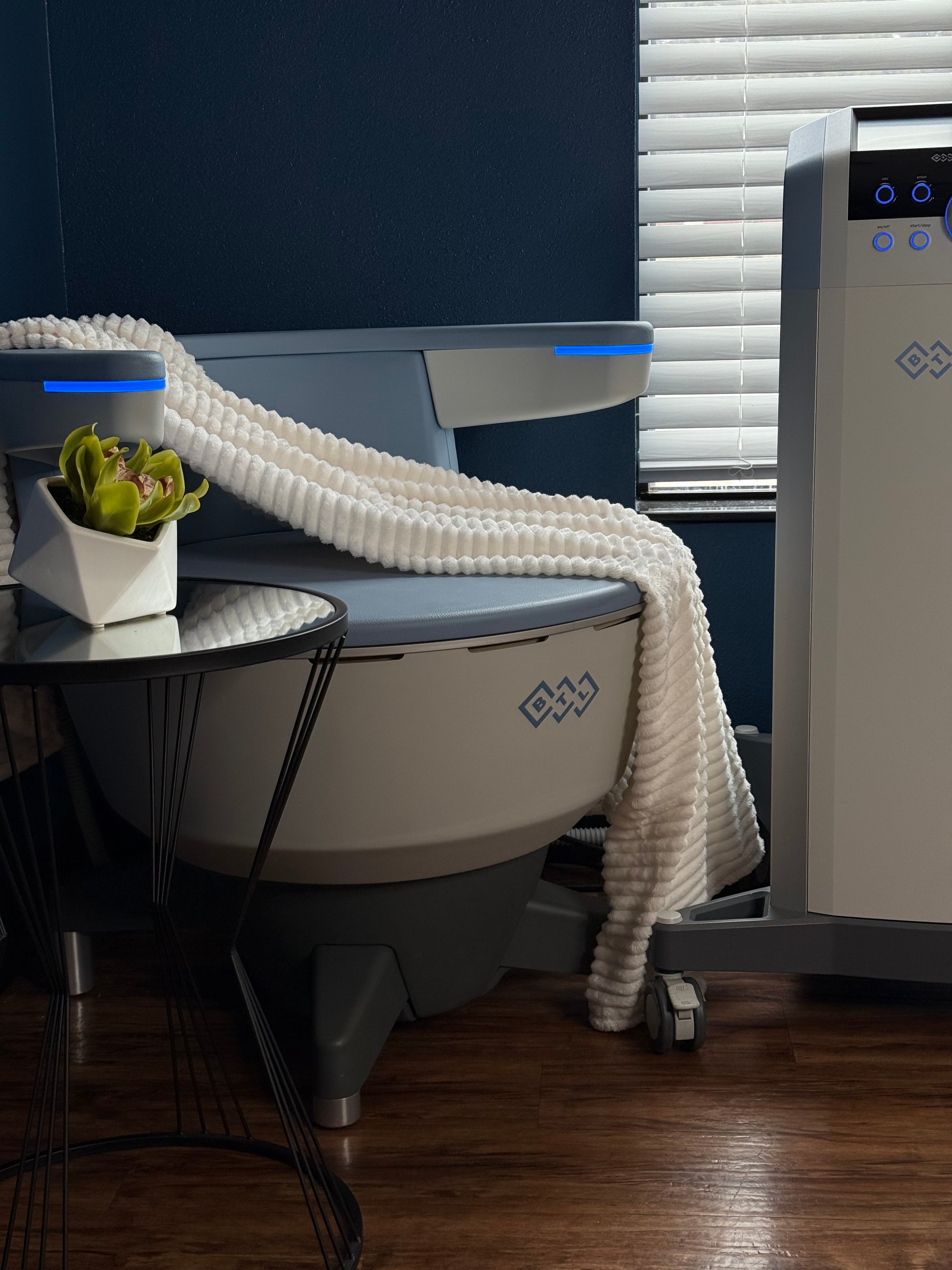 Emsella treatment chair in our Irving, TX medspa