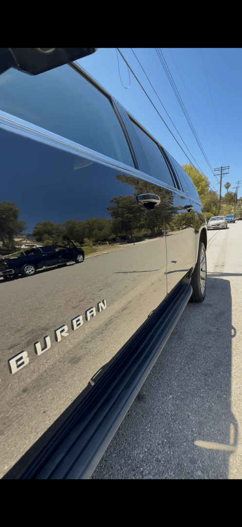 Clean shiny car exterior after detailing