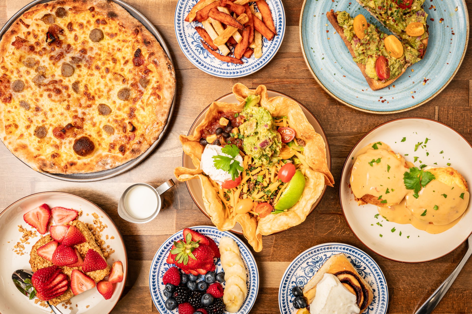 Brunch food assortment