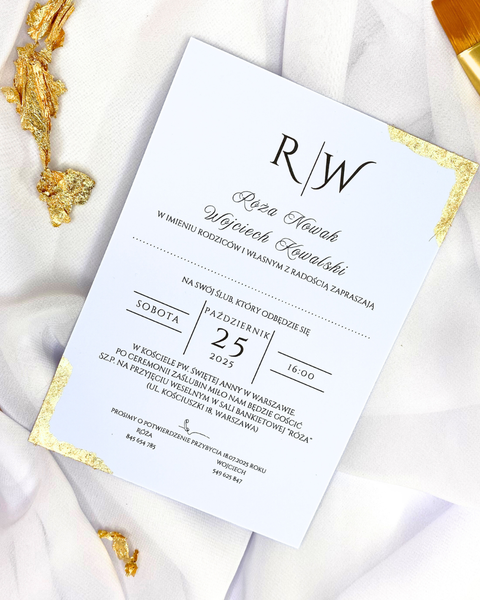 Zaproszenie złocone 10