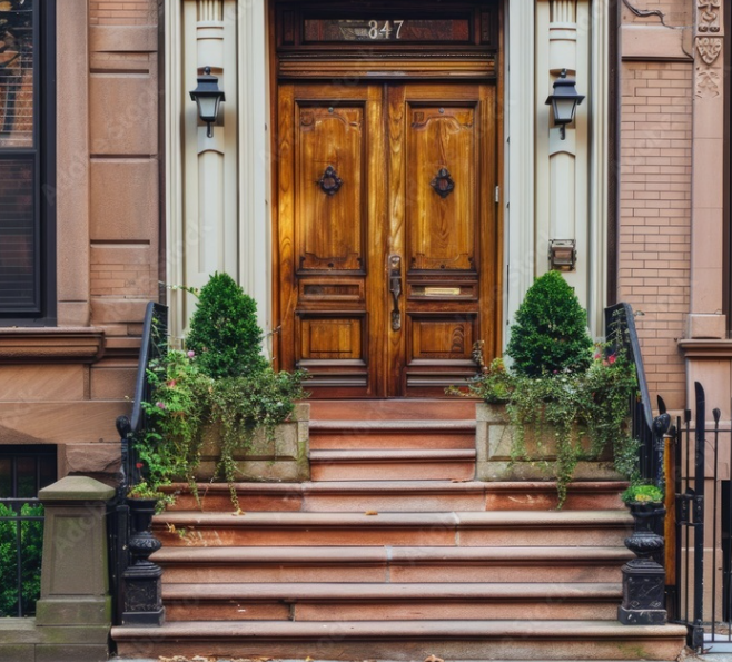 NYC townhouse building exterior architecture